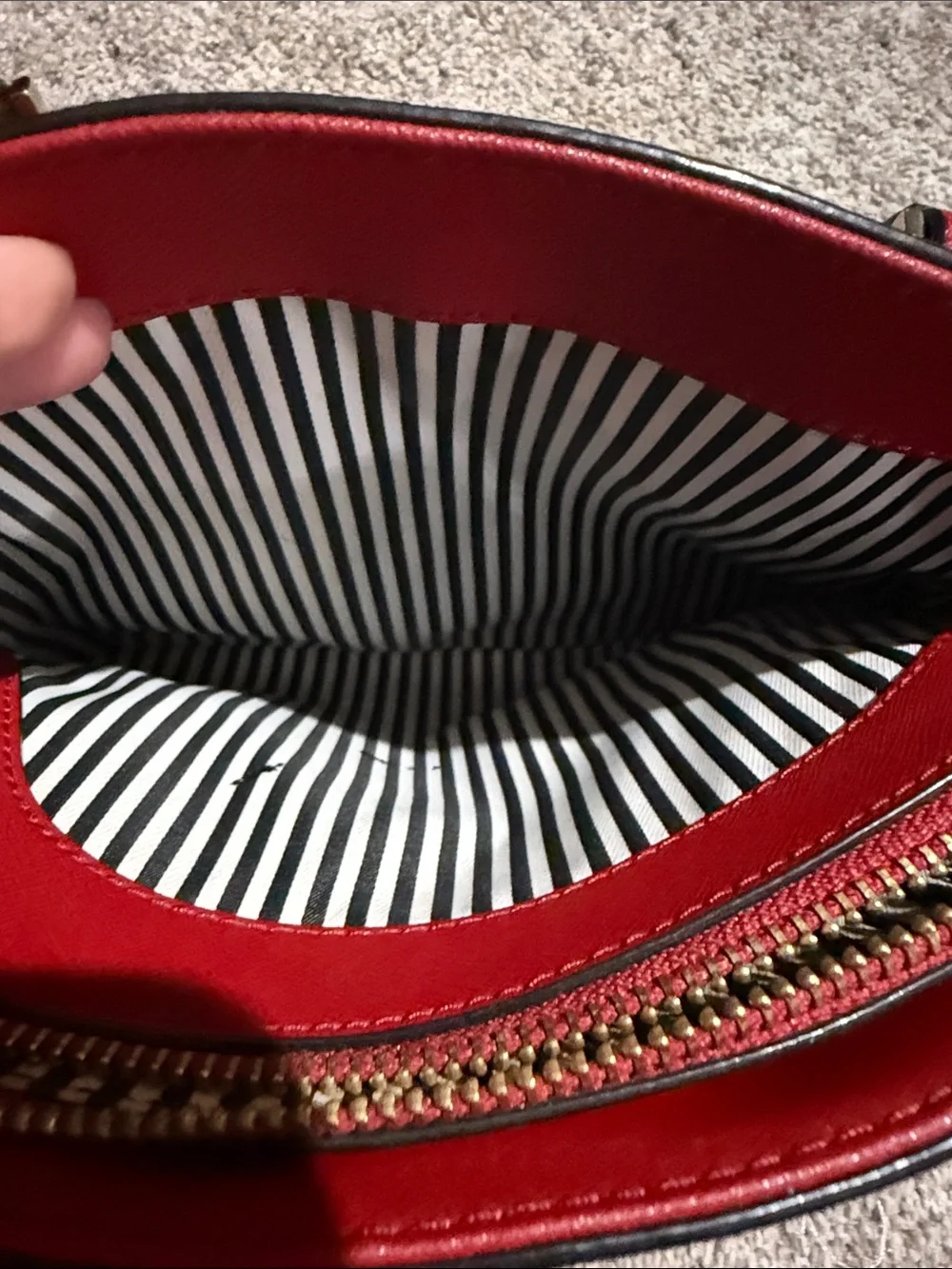 kate spade red dome satchel with gold hardware